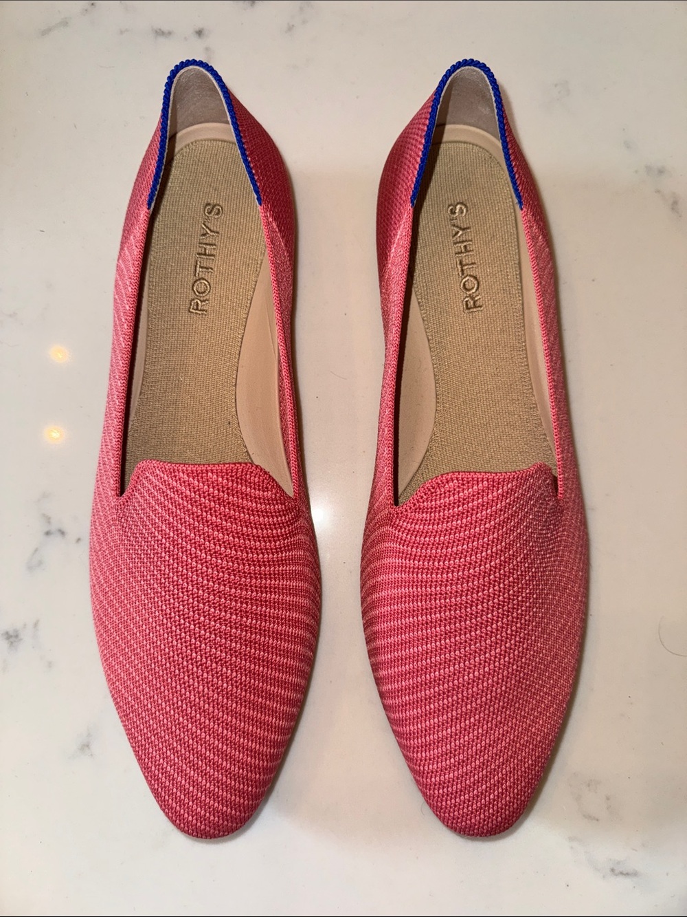 Rothy's The Almond Loafer - Ruby grapefruit twill